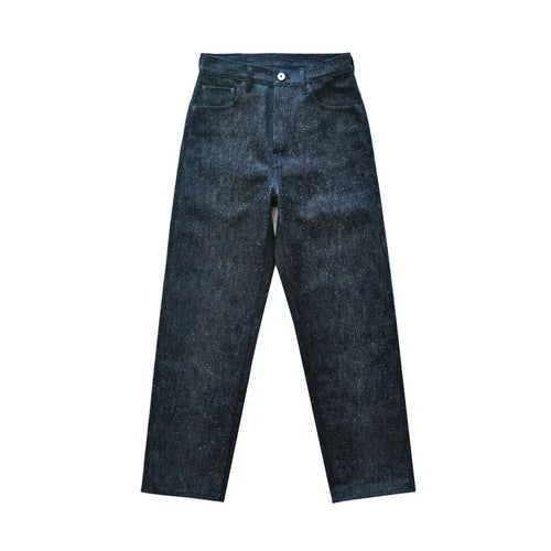 SAUCE ORIGIN 917 Men Jeans Sanforized Selvedge Raw Denim Denim Jeans for Men Linum Silver Button Cotton Wide Leg Loos Fit