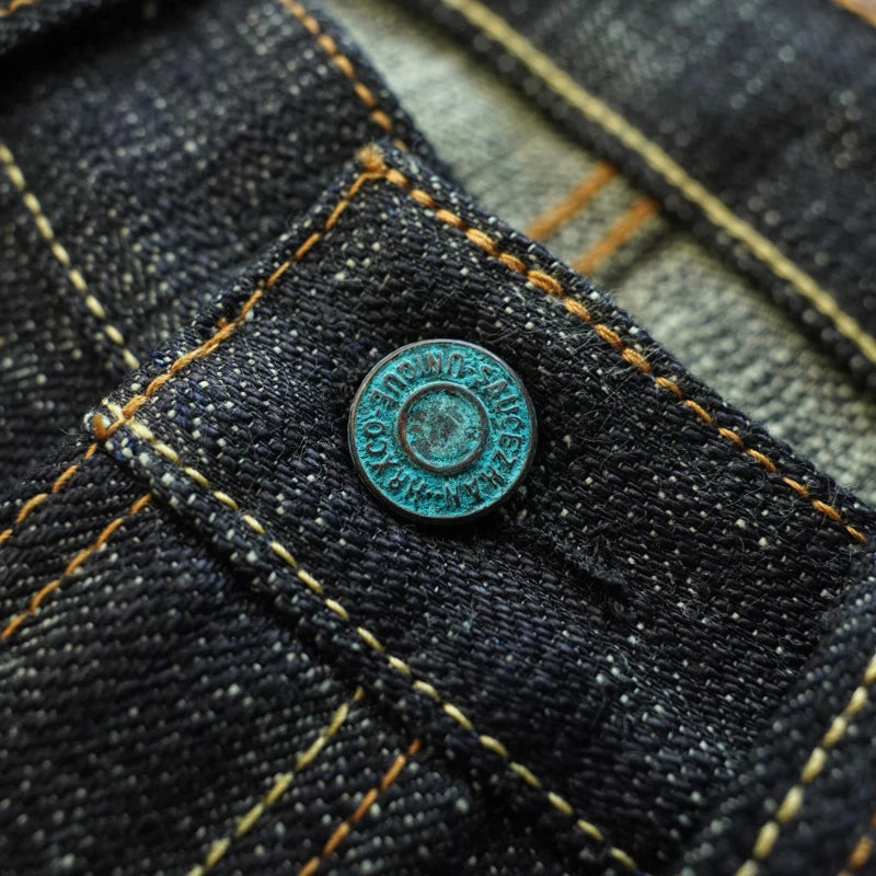 Sauce Zhan Mans Jeans Sanforized Selvedge Denim Jeans Limited EditionDouble-sided Dyeing 66 Fit 20 Oz