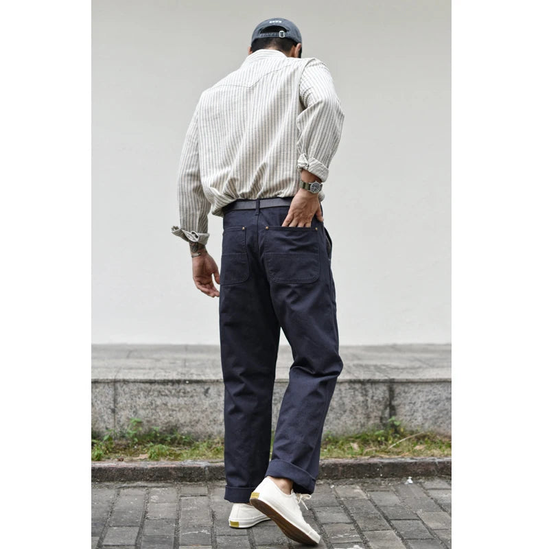 Sauce Zhan Men's Casual Pants Canvas Cargo Pants Classic and Durable Regular Fit Straight Leg