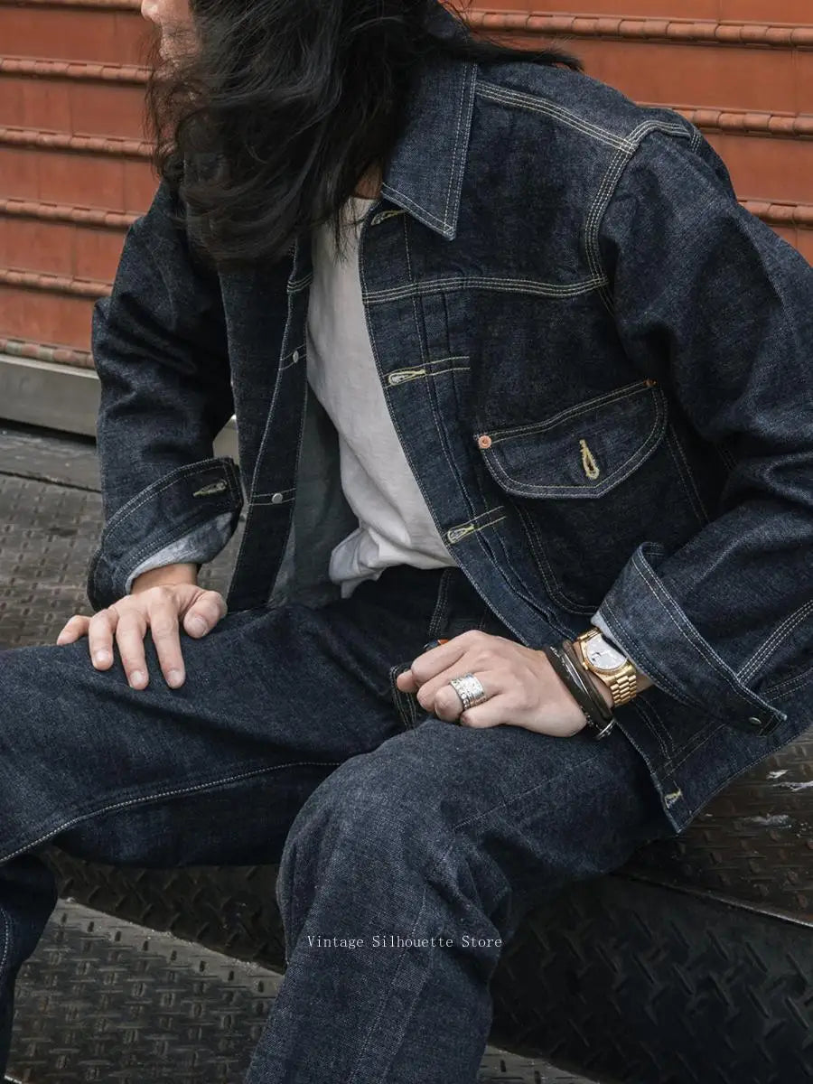 Non Stock 1936 Model Cowboy Selvedge Denim Jacket One Pocket 36101J Sanforized Amekaji