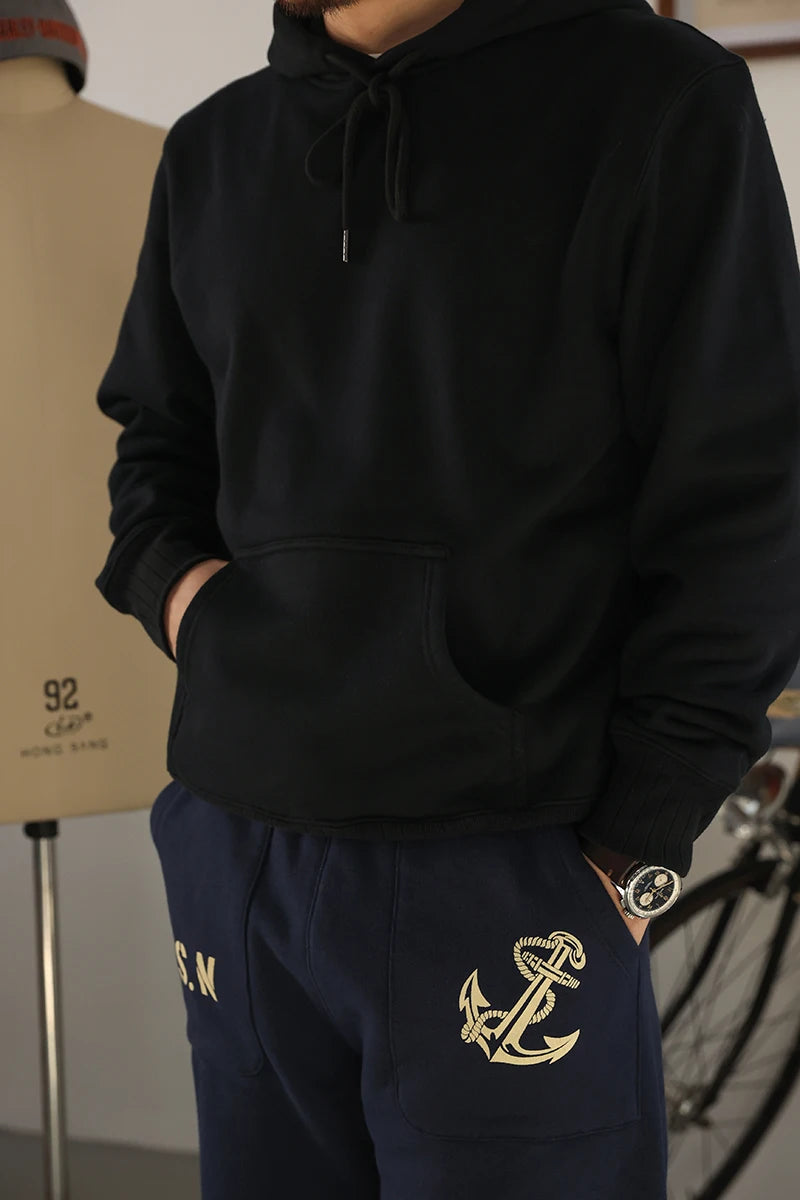 BOB DONG Cotton Fleece Hoodie Men's Casual Plain Hooded Sweatshirt Black & Navy