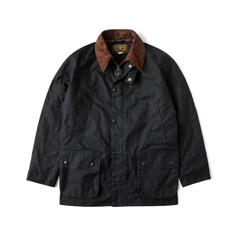Non Stock Light Waxed Country Jacket Heritage Style Mens 4-Pocket Outerwear Coat