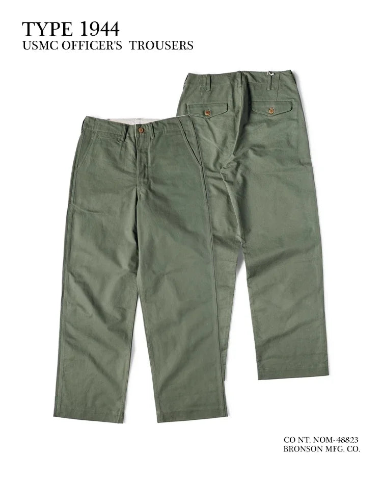 Bronson 1944 Officer's Chino 11oz Cotton Twill High Waist Straight Leg Casual Pants