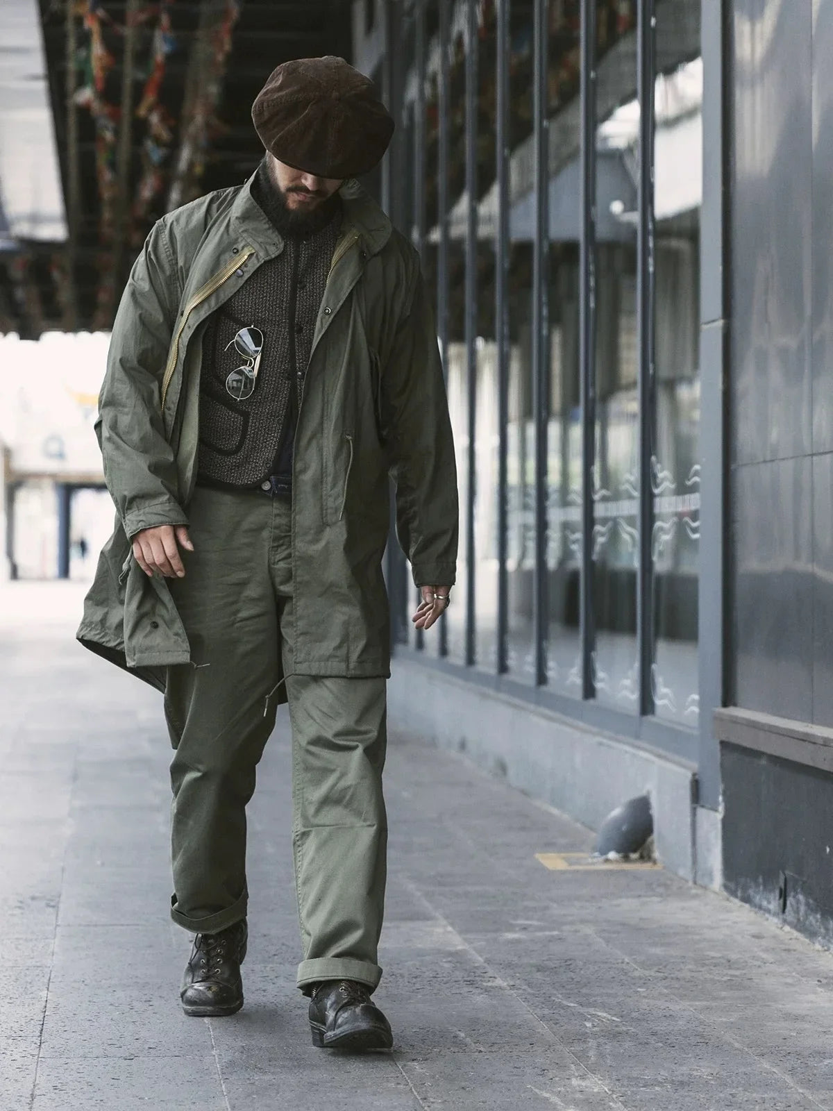 Rugged Bronson Army M-43 Field Pants Cotton Sateen 40s Vintage Style Mens Trousers Straight Fit