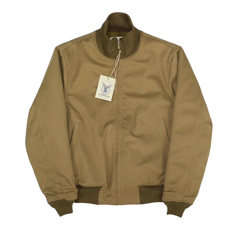 BOB DONG WWII Tanker Jacket Plain Edition Vintage Men's Wool Lined Military Outerwear