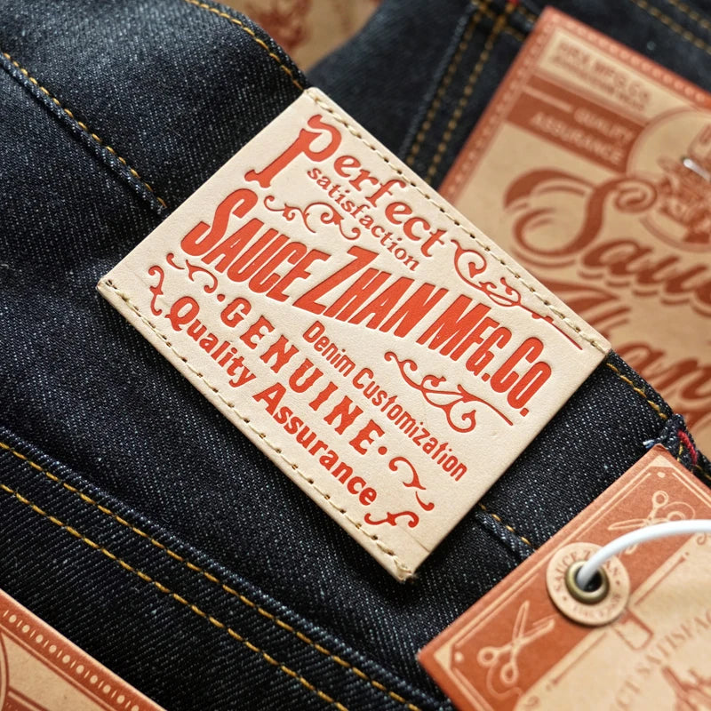 SAUCE ZHAN 344XX-10OZ Summer Sanforized Selvedge Denim Jeans Cotton-ramie Men's Jeans Loose Fit High Rise 10oz
