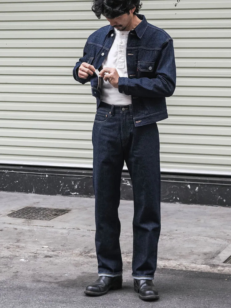 Rugged Bronson Zipper Fly 801ZXX Men's Jeans 1954 Sanforized Selvedge Denim Pants