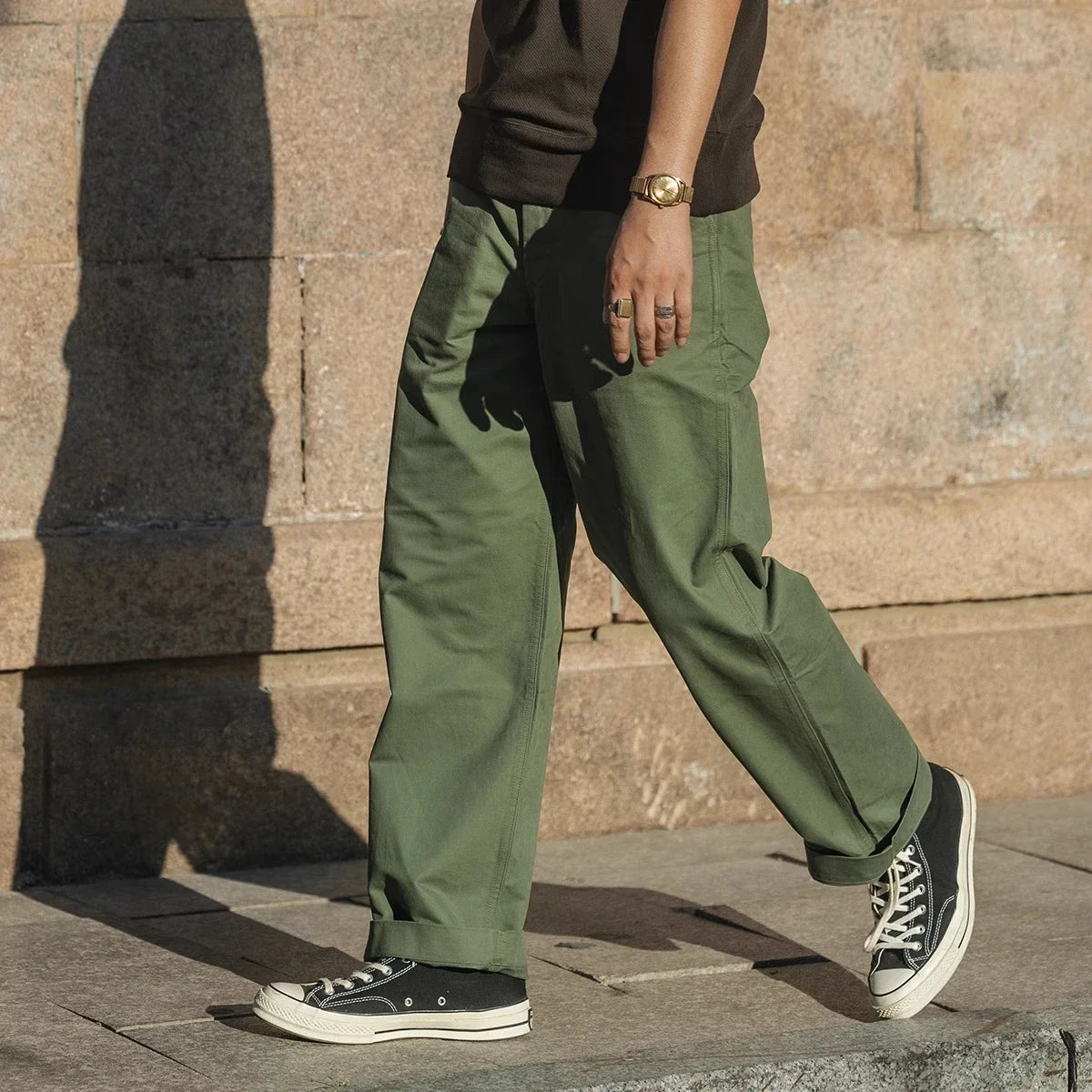 Bronson 1944 Officer's Chino 11oz Cotton Twill High Waist Straight Leg Casual Pants