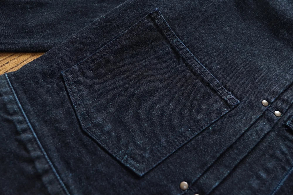 Sauce Zhan Mans Jacket Indigo Selvedge Denim Jacket Jean Jacket Men Vintage Chinese Style Knot Button Loose Fit