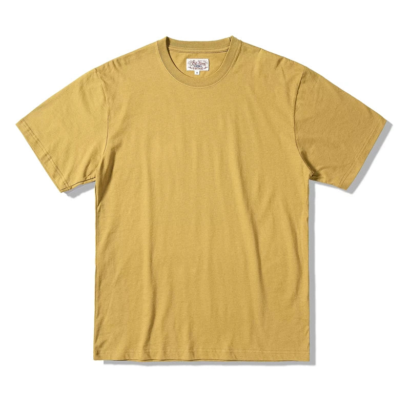 Red Tornado 270g Plain T-Shirts Amekaji Men Heavyweight Cotton Crew Neck Tee Shirt