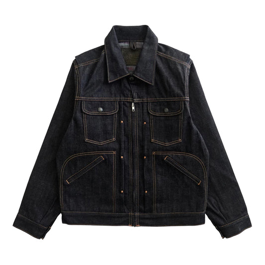 Sauce Zhan 539XX Mans Jacket Vintage Rainbow Sanforized Selvedge Denim Jacket 24MJZ Classic Design 14.5 Oz Regular Fit