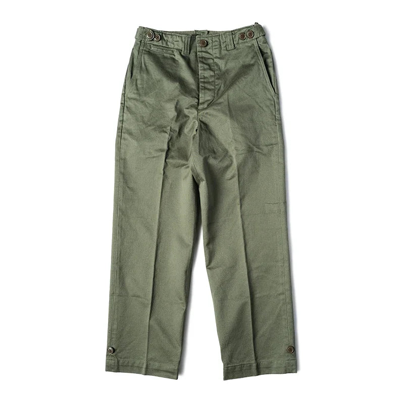 Rugged Bronson Army M-43 Field Pants Cotton Sateen 40s Vintage Style Mens Trousers Straight Fit