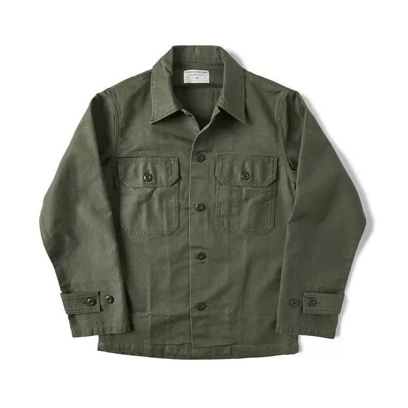 Non Stock 1963 2nd Pattern OG-107 Sateen Fatigue Shirt Olive Green Vintage Work Shirt For Men