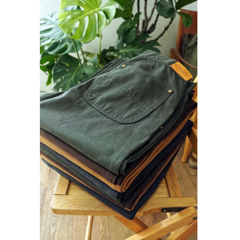 Sauce Zhan Men's Casual Pants Canvas Cargo Pants Classic and Durable Regular Fit Straight Leg