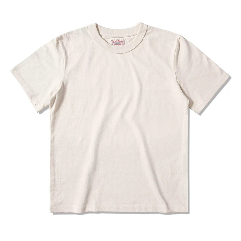 Red Tornado 270g Plain T-Shirts Amekaji Men Heavyweight Cotton Crew Neck Tee Shirt