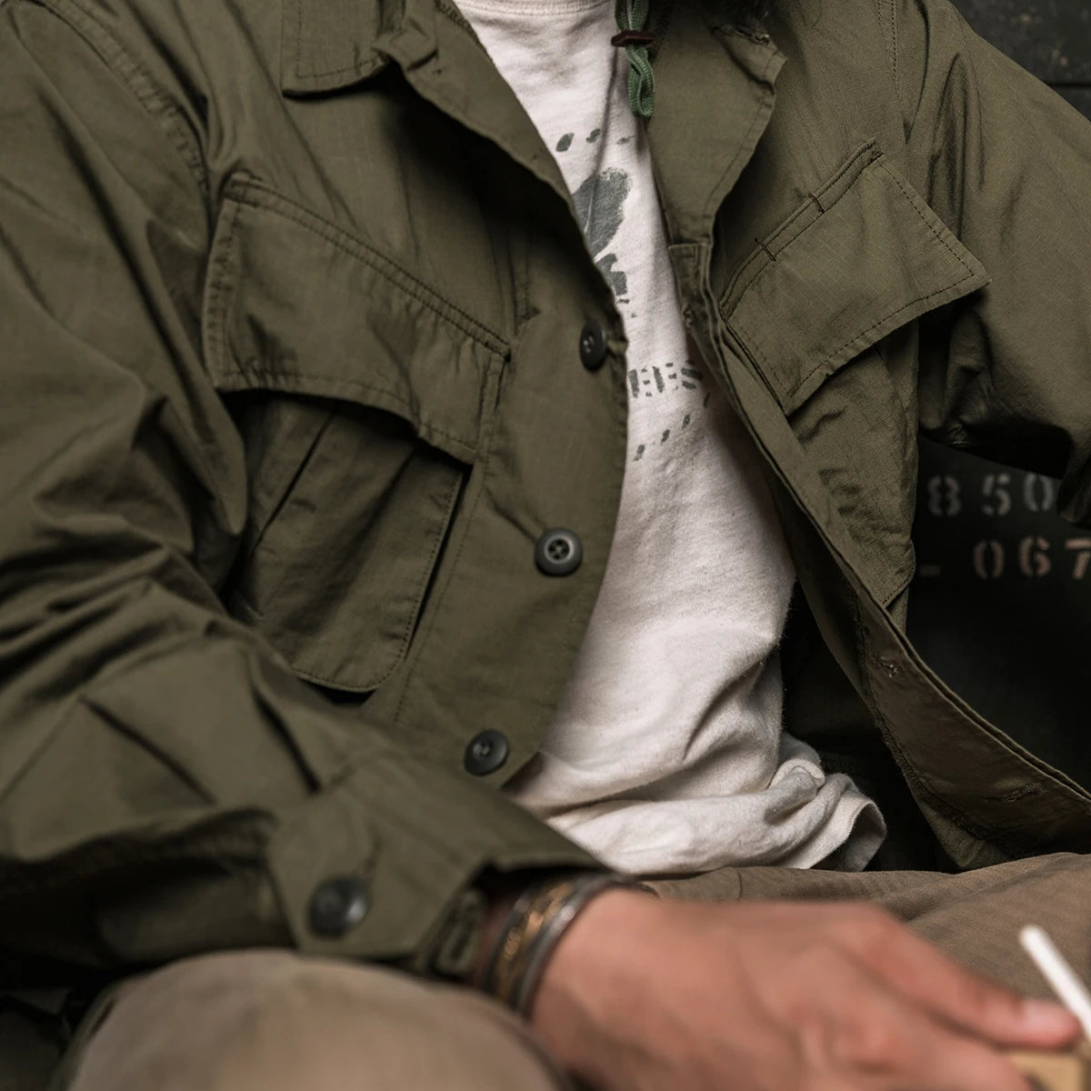 Non Stock Vietnam War Ripstop Jungle Jacket Army Tropical Combat Uniform Green