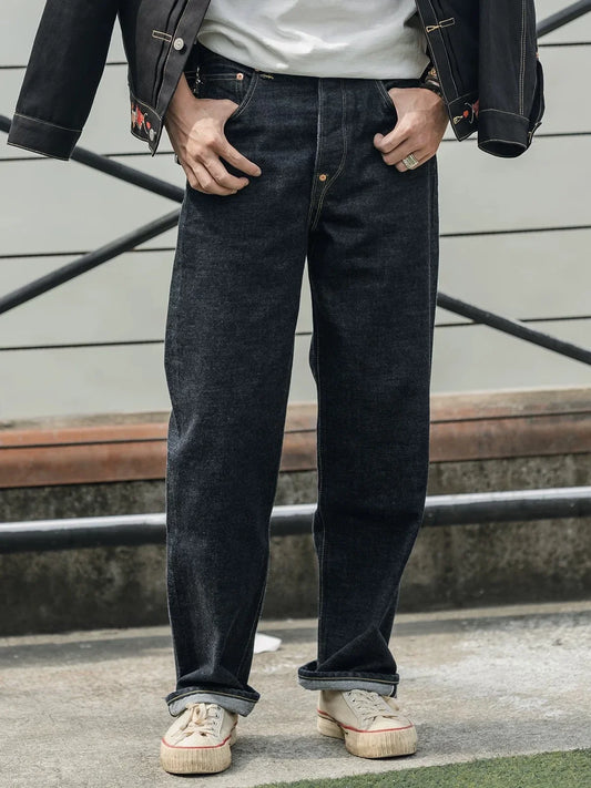 Non Stock 1936 Model Cowboy Selvedge Denim Jeans 36101B Amekaji Cinch Back Men Pants