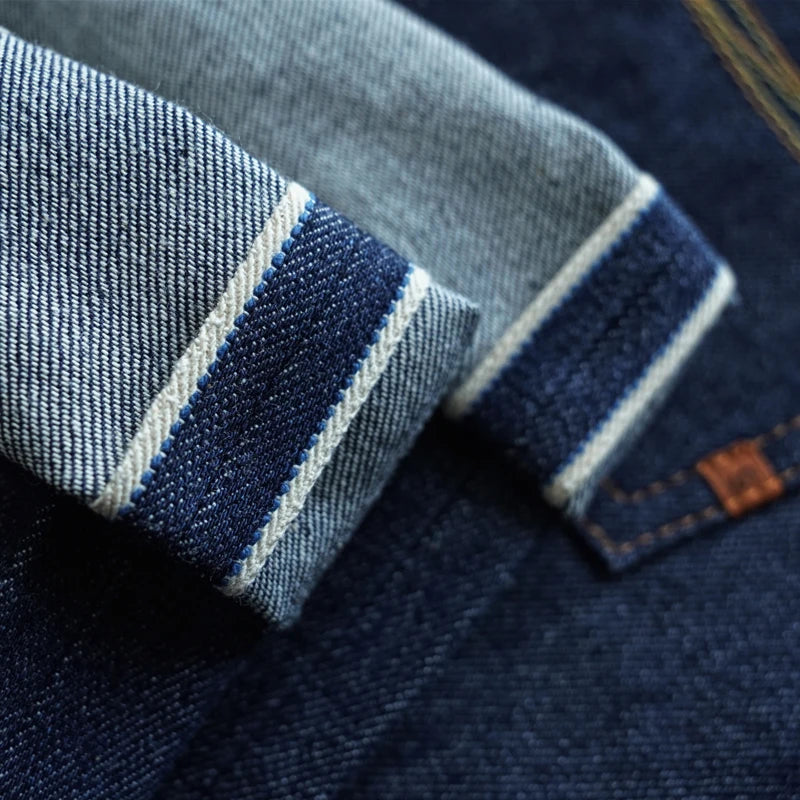 SAUCE ORIGIN 908-TN Men's Denim Jeans Silver Button Indigo Selvedge Denim Fine Craftsmanship 66 Model Straight Leg 11 Oz