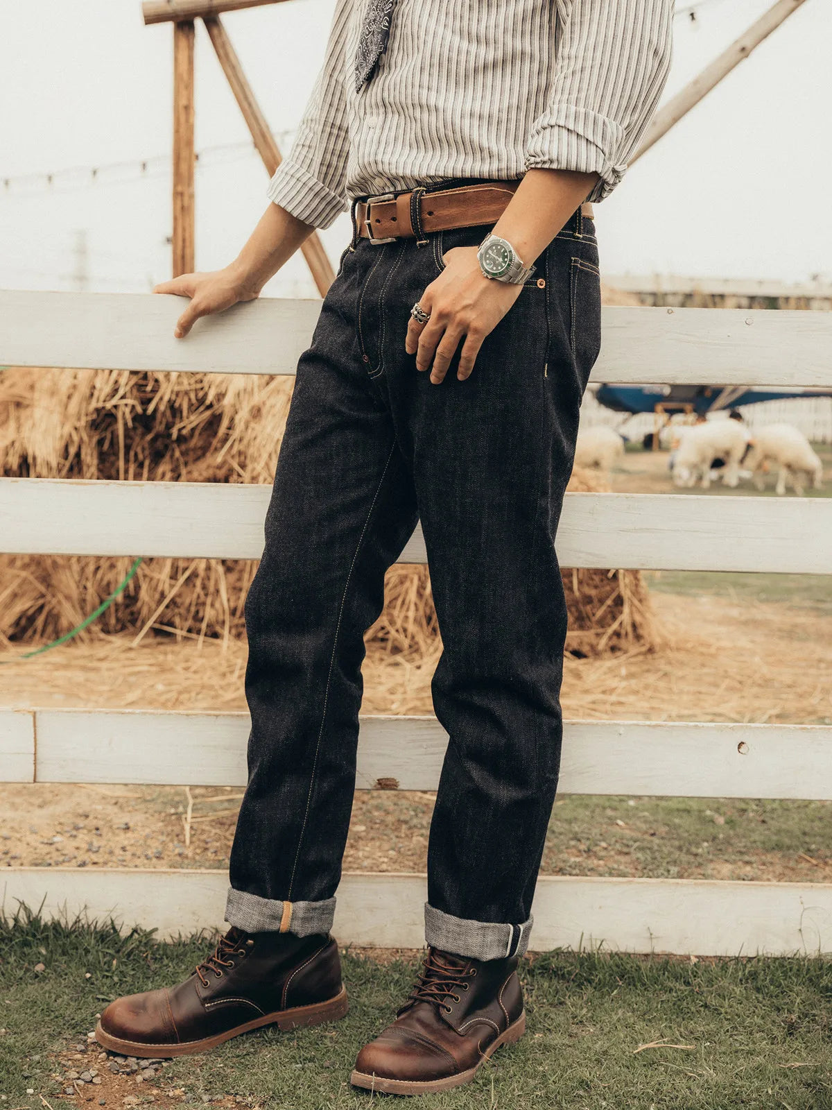 Red Tornado 17oz SD-107 Slim Cut Jeans Selvdege Denim Men's Pants Straight Leg