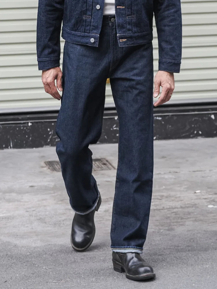 Rugged Bronson Zipper Fly 801ZXX Men's Jeans 1954 Sanforized Selvedge Denim Pants