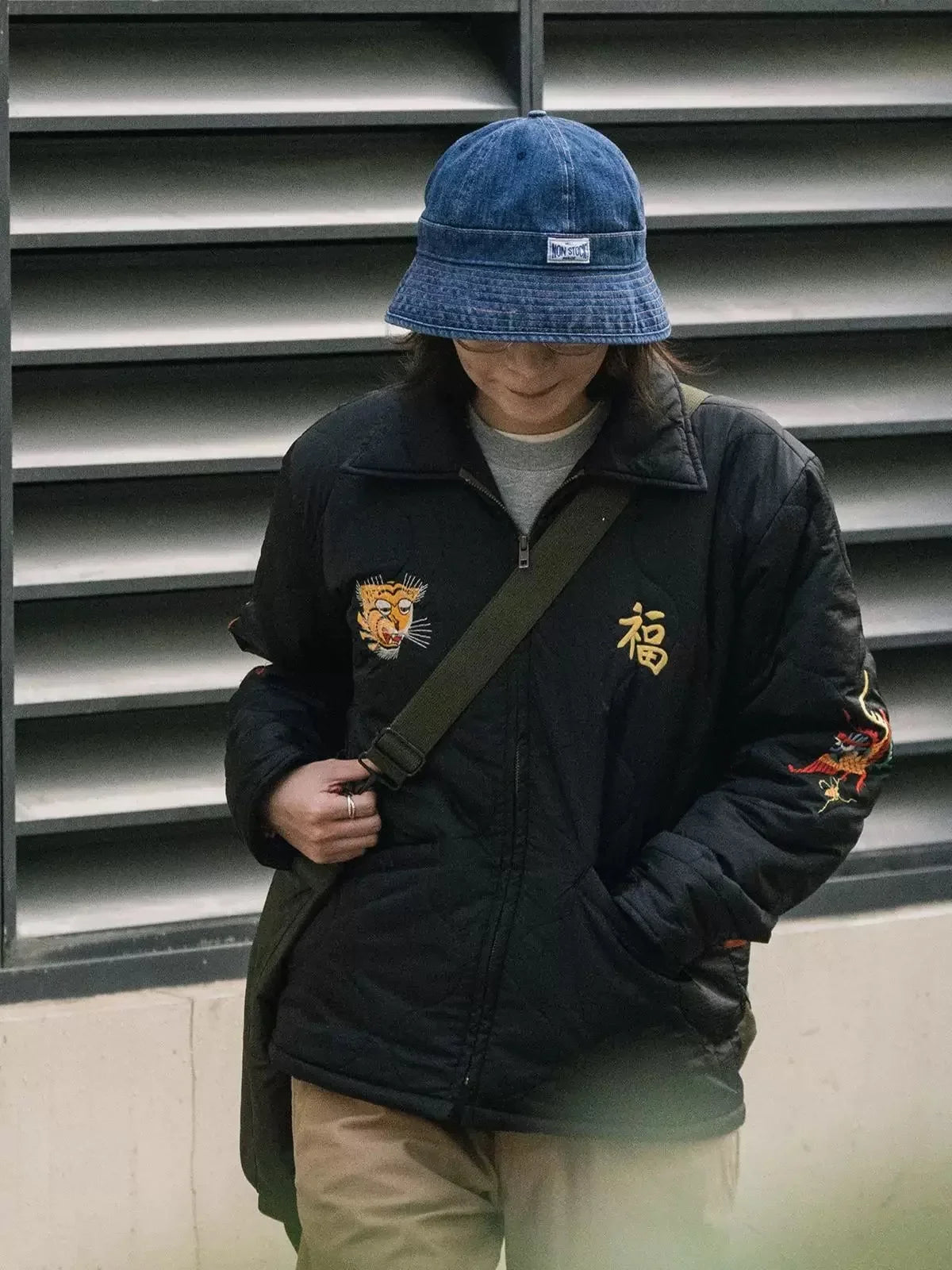 Non Stock HBT Denim Dome Bucket Hat Washed Cotton Fisherman Cap For Daily Casual Vacation