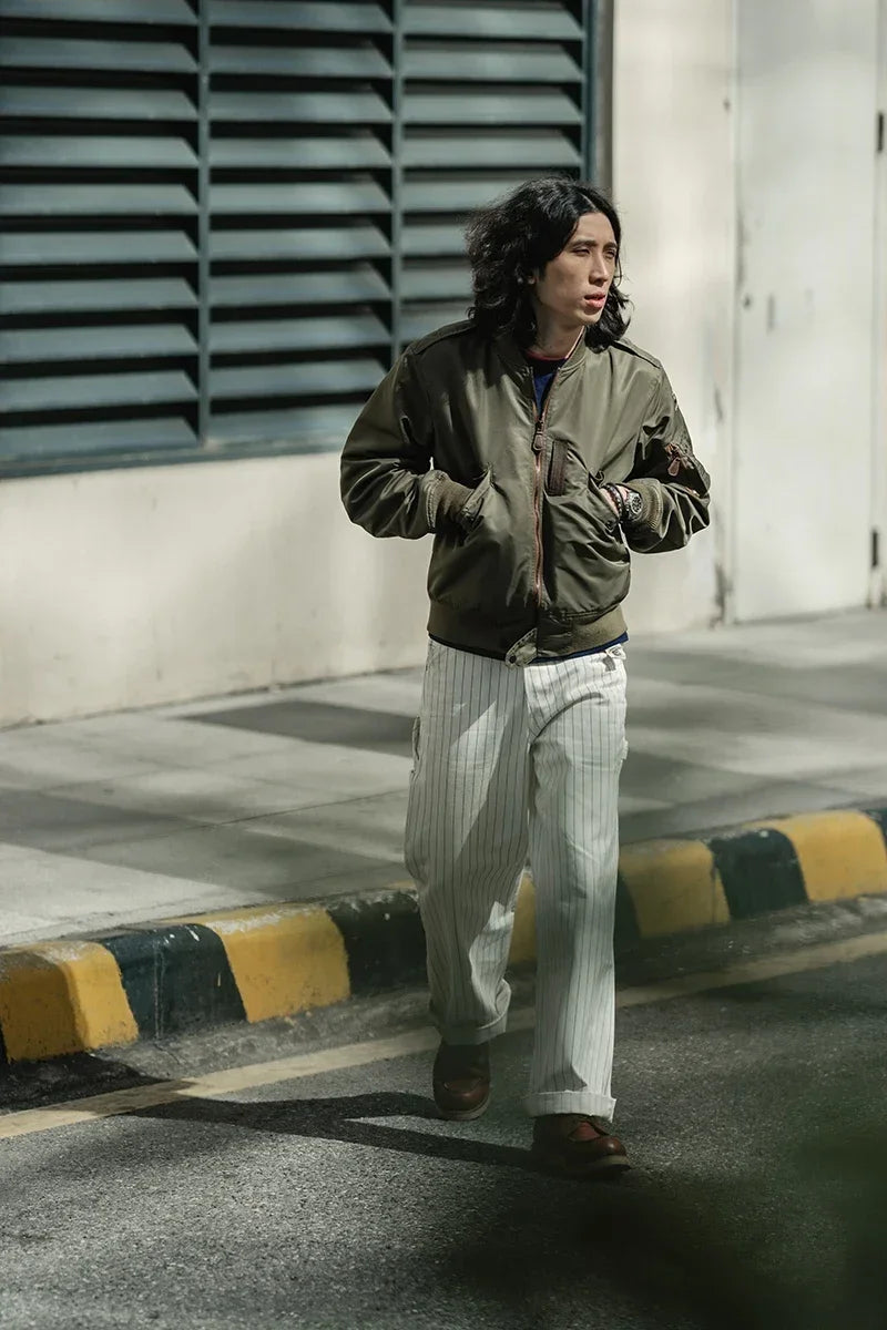 Rugged Bronson Type L-2 Flight Jacket Waterproof Nylon Lightweight Bomber Outerwear MA-1